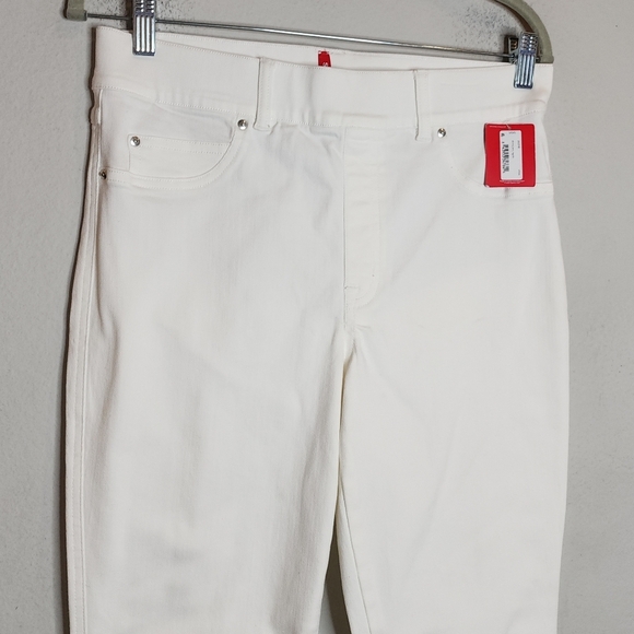 NWT Spanx SPANXshape White EveryWear Ankle Skinny Jeans Size Large Stretch Denim - Picture 7 of 16